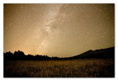 ColorMusings010 Milky Way over San Francisco Peaks Flagstaff Arizona